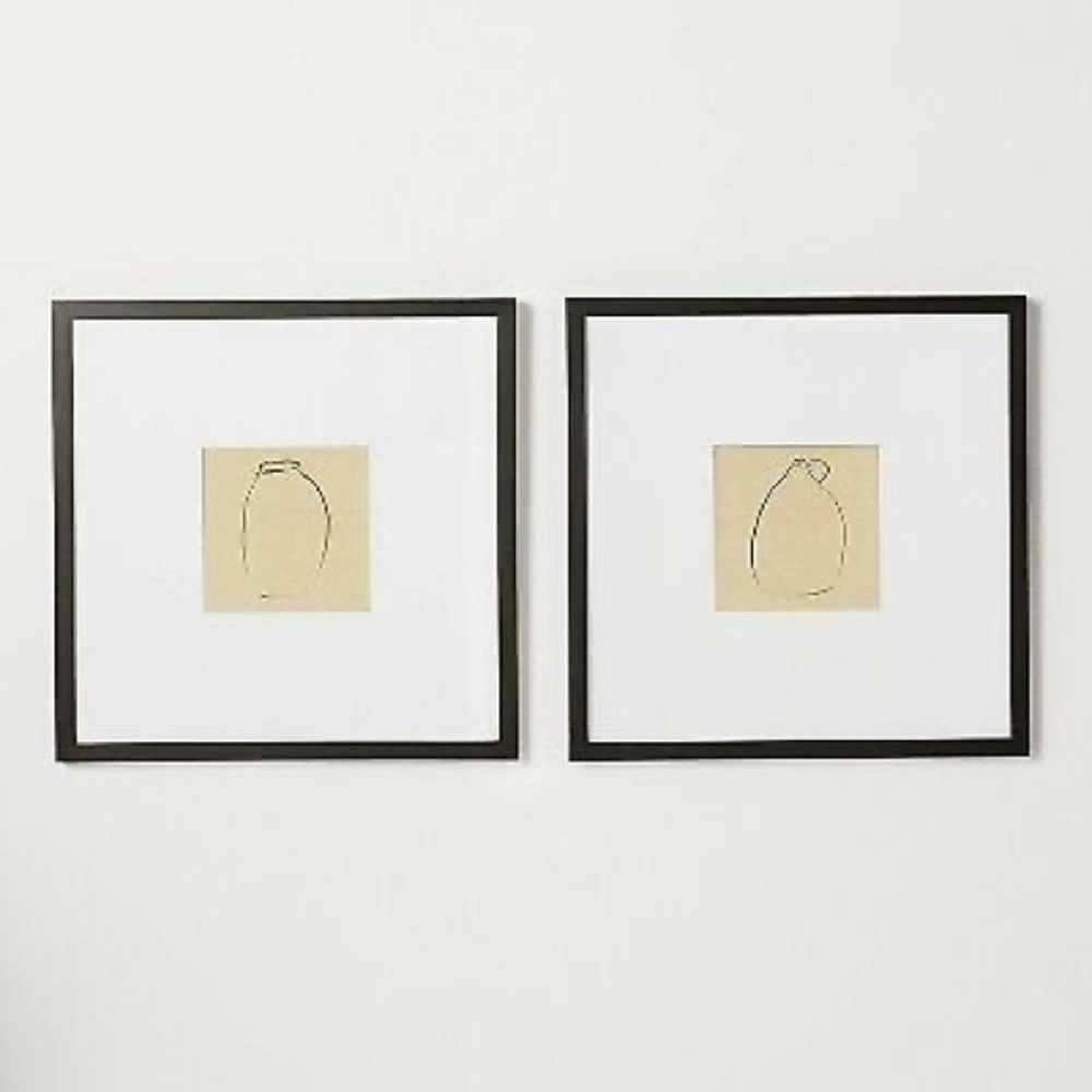ISO Set of 2 18”x18” Studio McGee Framed Vases Under Glass